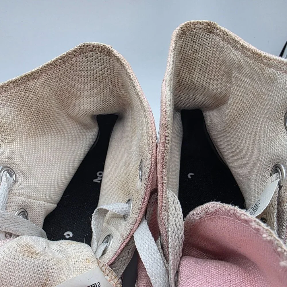 Converse All Star High Top Womens Size 7 Pink Lace Up Platform Sneakers Casual